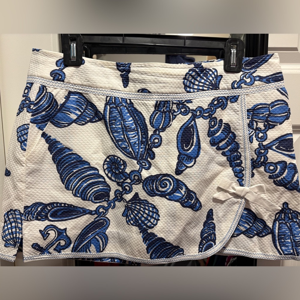 Lilly Pulitzer Jarvey Skort Fallin In Love 8 Shell Anchor Preppy Print Skirt New